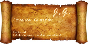 Jovanov Gusztáv névjegykártya